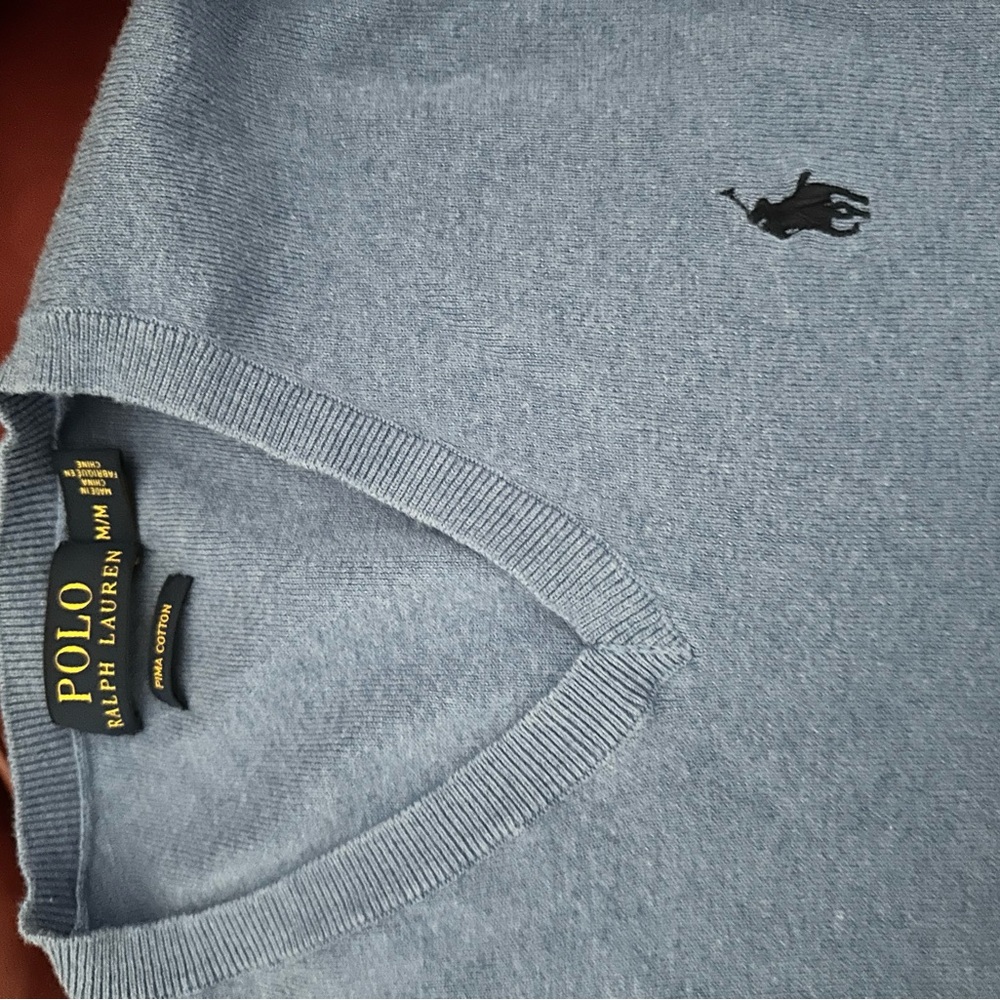 Polo by Ralph Lauren Men's V-Neck Sweater in Blue